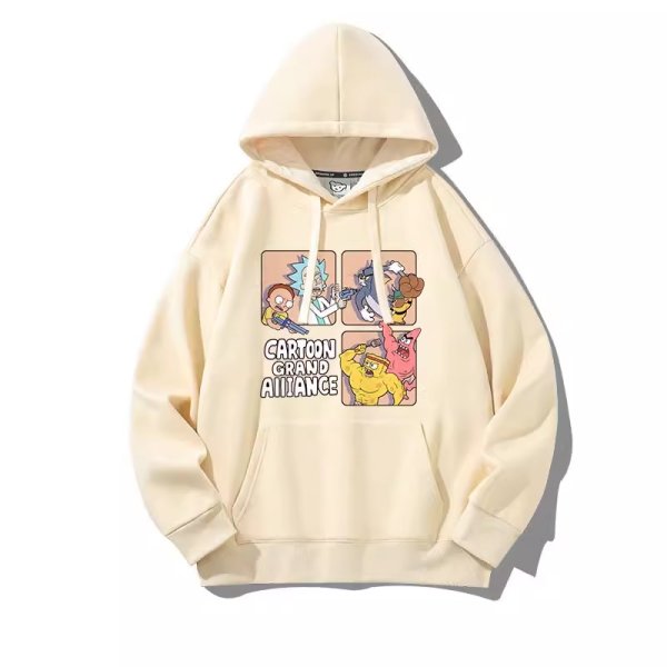 画像1: Unisex Vintage Design Cartoon Rick and Morty,Sponge Bob and Tom and Jerry Hoodie Hoody 男女兼用 ユニセックス ヴィンテージ デザイン カートゥーン　大集合　リックアンドモーティ　スポンジボブ　トムとジェリー　パーカー　フーディ　スウェット (1)