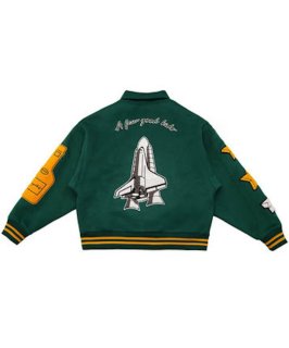 FFF DONCARE AFGK A FEW GOOD KIDS space shuttle emblem BASEBALL JACKET  baseball uniform jacket blouson ユニセックス 男女兼用スペースシャトル エンブレムスタジアムジャンパー スタジャン  MA-1 ボンバー ジャケット ブルゾン