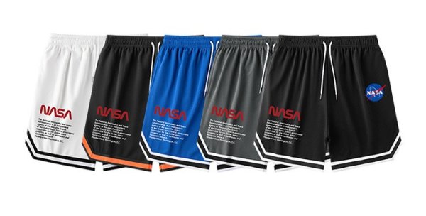 画像1: 24 Unisex NASA Basket Ball Mesh Shorts Pant ユニセックス 男女兼用 バスケットボール　メッシュ　ショーツ　ハーフパンツ (1)