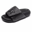 画像2: thick-soled star emblem velcro sandals slippers  ユニセックス男女兼用 スターエンブレムラインストーンベルクロ厚底フラットサンダル スリッパ (2)