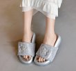 画像5: thick-soled star emblem velcro sandals slippers  ユニセックス男女兼用 スターエンブレムラインストーンベルクロ厚底フラットサンダル スリッパ (5)