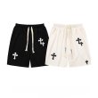 画像3:  Unisex cross emblem Basketball High Street Sweatpants 5 Minute Pants　 ユニセックス 男女兼用 クロスエンブレムバスケットボール5分丈ハイストリートスウェットショーツ　ハーフパンツ (3)