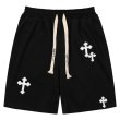 画像1:  Unisex cross emblem Basketball High Street Sweatpants 5 Minute Pants　 ユニセックス 男女兼用 クロスエンブレムバスケットボール5分丈ハイストリートスウェットショーツ　ハーフパンツ (1)