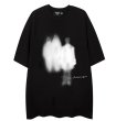 画像1: Unisex graffiti shadow print short-sleeved T-shirt　 ユニセックス男女兼用グラフィックシャドー落書きプリントラウンドネック半袖 Tシャツ (1)