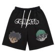 画像2:  Unisex hip hop boy print half sweatpants 5 Minute Pants　 ユニセックス 男女兼用 ヒップホップボーイプリント ハーフスエットパンツバスケットボール5分丈ハイストリート　 (2)