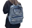画像2: Unisex Denim Backpack Bag  Hand Bag ユニセックス　男女兼用　デニム　バックパック リュックサック　バッグ　鞄 (2)