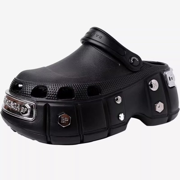 画像1: Men's and women's metal-attached thick sole rugged sole clock sandals slippers　ユニセック男女兼用 メタル付き厚底 ゴツ底 クロックサンダルスリッパスリッパ (1)