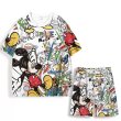 画像2: 24 Unisex Mickey Oversized comic cartoon printed Tshirts Shortpsnts Setup ミッキー グラフィックペイント オーバーサイズ Tシャツ ショートパンツセットアップ (2)