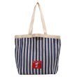 画像2: Unisex  striped canvas large capacity Snoopy tote bag  shoulder  shopping handbag　ユニセックス　男女兼用キャンバスストライプ ボーダー スヌーピートートショルダースバッグ (2)
