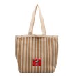 画像4: Unisex  striped canvas large capacity Snoopy tote bag  shoulder  shopping handbag　ユニセックス　男女兼用キャンバスストライプ ボーダー スヌーピートートショルダースバッグ (4)