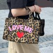 画像2: Unisex  Leopard print & camouflage LOVE ME logo & heart Tote shoulder shopping bag handbag　ユニセックス　男女兼用迷彩カモフラージュアーミー&レオパードヒョウ柄＆ハートトートショルダーショッピングエコバッグ (2)