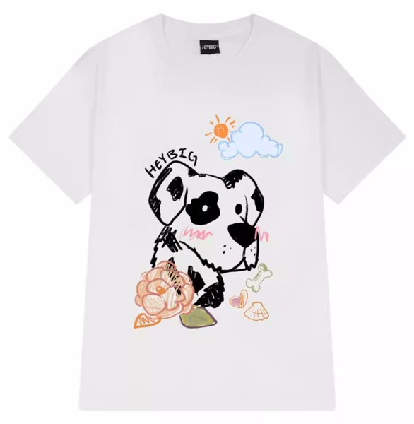 画像1:  Unisex Dalmatian Dog x Flower PrintT-shirt  Tee 男女兼用 ユニセックスダルメシアンドッグプリント　デザイン Tシャツ　Tシャツ (1)