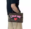 画像1: Unisex  Leopard print & camouflage LOVE ME logo & heart Tote shoulder shopping bag handbag　ユニセックス　男女兼用迷彩カモフラージュアーミー&レオパードヒョウ柄＆ハートトートショルダーショッピングエコバッグ (1)