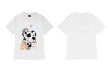 画像3:  Unisex Dalmatian Dog x Flower PrintT-shirt  Tee 男女兼用 ユニセックスダルメシアンドッグプリント　デザイン Tシャツ　Tシャツ (3)