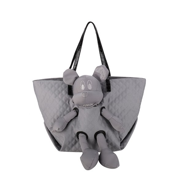 画像1: Unisex  Mickey Mouse Plush Tote Shoulder Shopping Bag  handbag　ユニセックス　男女兼用ミッキーマウスミッキーぬいぐるみ トートショルダー ショッピング バッグ　トートショルダーショッピングエコバッグ (1)