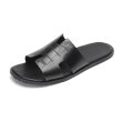 画像1: Mens Real Leather H British Croco Slide Slipper Shoes 本革 メンズ 男女兼用 イギリス調 ブリティッシュ サンダル スリッパ  (1)