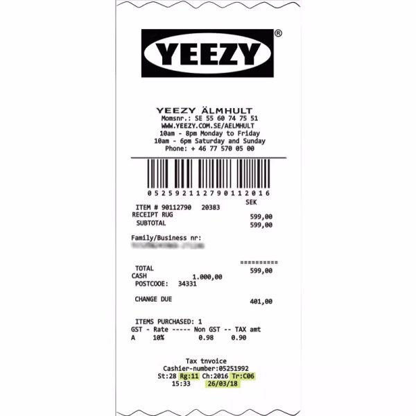 画像1: Yeezy Receipt Label Logo Rug イージー レシート風 ラグ カーペット (1)