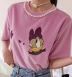 画像2: Daisy Duck and Pearl Tshirts  デイジーダックプリント＆パール付き半袖 Tシャツ (2)