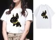 画像4:  Unisex Bulldog Print short-sleeved T-shirt　男女兼用　ユニセックス　ブルドッグ犬ドッグプリントTシャツ (4)