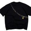 画像2: Art hand-drawn quilted chain bag Short-sleeved T-shirt  アートプリントキルティングチェーンバック半袖 Tシャツ (2)