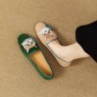 画像7: Women’s Cat embroidered flat pumps slip-ons shoes 　キャット猫刺繍 レザーフラットパンプススリッポンシューズ (7)