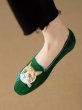 画像6: Women’s Cat embroidered flat pumps slip-ons shoes 　キャット猫刺繍 レザーフラットパンプススリッポンシューズ (6)