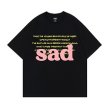 画像1: Unisex Big sad Logo Round Neck Design Tee T Shirt　男女兼用　ユニセックス　ビッグ　sad  ロゴ　デザイン　Tシャツ (1)