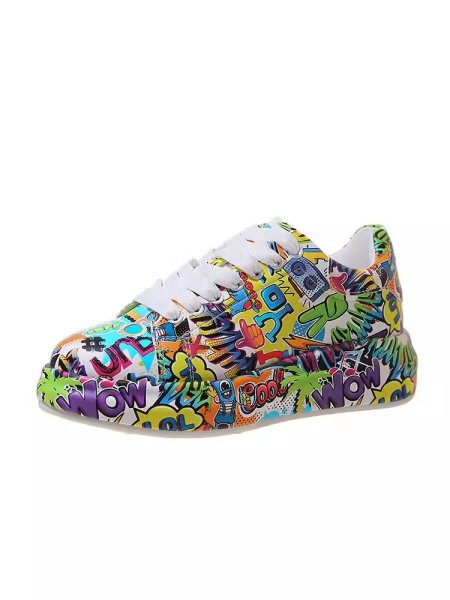 画像1: 24 Unisex Multi Color Design Shoes Sneaker High Sole Elevated ユニセックス  厚底 ハイソール シューズ サイズ36~43 (1)