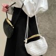 画像4: Woman’s Leather Metal Handel Braided mesh tote clutch intrecciato bag  本革 イントレチャート 編み込みメッシュトートクラッチフレンチバッグ レディース ブラック Mini Sardine レザークロスボディバッグ (4)