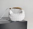 画像2: Woman’s Leather Metal Handel Braided mesh tote clutch intrecciato bag  本革 イントレチャート 編み込みメッシュトートクラッチフレンチバッグ レディース ブラック Mini Sardine レザークロスボディバッグ (2)