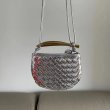 画像3: Woman’s Leather Metal Handel Braided mesh tote clutch intrecciato bag  本革 イントレチャート 編み込みメッシュトートクラッチフレンチバッグ レディース ブラック Mini Sardine レザークロスボディバッグ (3)