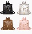 画像1: Unisex PU Leather Riders Backpack Bag　ユニセックス　男女兼用　ライダース型　PUレザー　バッグ　バックパック　リュックサック (1)