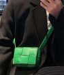 画像1: Unisex Mesh Woven Leather Mini Crossbody Bag 　ユニセックス　男女兼用　メッシュ編み込みレザーミニクロスボディーバッグ (1)