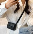 画像3: Unisex Mesh Woven Leather Mini Crossbody Bag 　ユニセックス　男女兼用　メッシュ編み込みレザーミニクロスボディーバッグ (3)