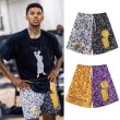 画像2: Unisex 2 Tone Paisley  Numbering Basket Ball Short Half Pants  男女兼用 ユニセックス 2トーン　ペイズリー柄　ナンバリング　バスケットボール　ショーツ　ハーフ　パンツ (2)