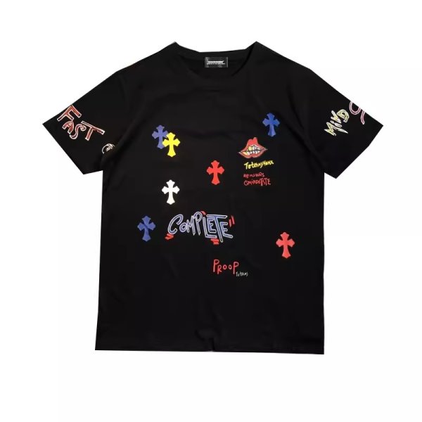 画像1: Unisex Cross Multi Color Design Tee T Shirt ユニセックス　男女兼用　クロス　マルチ　カラー　Tシャツ (1)