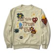 画像1: Unisex Love Little Mushroom Round Neck Sweatshirt　ユニセックス男女兼用ラブキノコマッシュルームプリント  スウェットトレーナー (1)