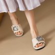 画像2: Rhinestone Flat Sandals Slippers　ユニセックス 男女兼用プラットフォームラインストーンサンダル スリッパ (2)