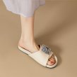 画像4: Rhinestone Flat Sandals Slippers　ユニセックス 男女兼用プラットフォームラインストーンサンダル スリッパ (4)