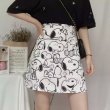 画像2: 24 New Women's Snoopy comic cartoon printed mini skirt スヌーピー グラフィックペイント ミニスカート (2)