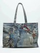 画像5: Unisex decorative chain damage paint denim one handle tote shoulder bag　ユニセックス　男女兼用　デコレイトチェーンダメージペイント デニムトートショルダークロスボディースポーツエコバッグ (5)