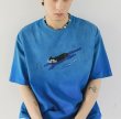 画像1: Unisex Swimming Cat Print  short sleeve T-shirt  　男女兼用 ユニセックス スイミングキャット猫プリント　Tシャツ (1)