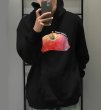 画像2: Unisex Melty Apple Print Hoodie　 男女兼用　ユニセックスメルティ―アップルりんごプリントスエットフーディーパーカー (2)