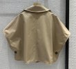 画像2: Women's Short Windbreaker Jacket Lapel Double Breasted Cape Jacket　ショート ウインドブレーカー ジャケットラペルダブルブレストケープジャケット (2)