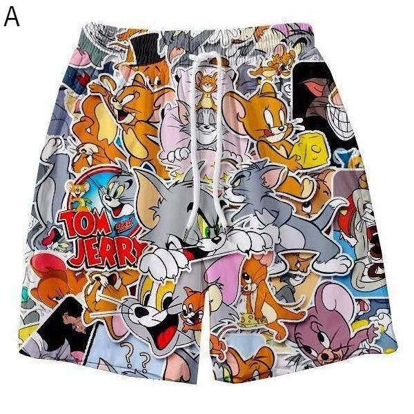 画像1: Tom and Jerry Monogram Print Sweat Short Half Pants トムとジェリー　トム＆ジェリー　総柄　モノグラム　スウェット 　ハーフ　ショート　パンツ　ユニセックス 男女兼用  (1)