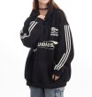 画像3: Unisex American logo three stripe hoodie　 男女兼用　ユニセックスアメリカンロゴスリーライン三本線ストライプパーカープリントスエットフーディーパーカー (3)