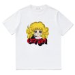 画像1: Crying girl cartoon print short-sleeved T-shirt   クライングガールアニメプリント半袖 Tシャツ (1)