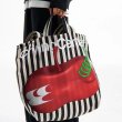 画像8: Fruit Killer Stripe Large Capacity Canvas Shoulder Portable All-match Tote Shoulder Eco Tote Shopping Bag　男女兼用　折りたたみ　持ち運び便利　ストライプ＆フルーツ　エコ　トート　ショッピング　マイ　バッグ (8)