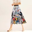 画像2: Women's Mickey comic cartoon printed pleated skirt　 即納ミッキー グラフィックペイント ロング丈 膝丈プリーツスカート (2)