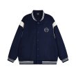 画像2:  Basic one-point logo embroidered stadium jumper Blouson baseball uniform jacket　 ユニセックス 男女兼用ベーシックワンポイントエンブレムスタジアムジャンパー スタジャン MA-1 ボンバー ジャケット ブルゾン (2)